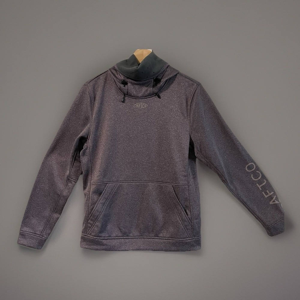 AFTCO Reaper Hoodie Mens Medium Purple Fishing Sweatshirt